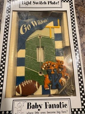 Baby Fanatic Blue, Green & Orange Wildcats Football Light Switch Plate
